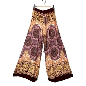 Camaroha Sutra Goddess Woman's Wide Leg PantColorful Casual Lounge